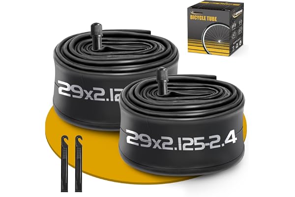 2 Pack 29 Inch Bike Tube, 29" Bicycle Tube for 29 x 2.125/2.2/2.25/2.3/2.35/2.4 Bike Tire, Butyl Rubber Inner Tube with 2 Tir
