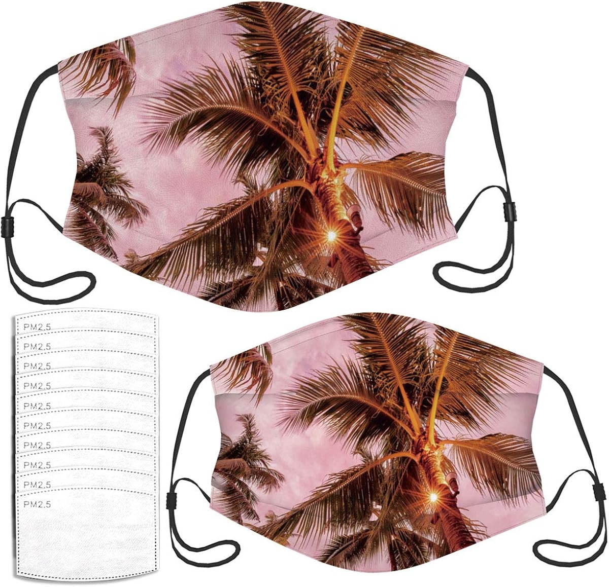 Face Mask Coconut Palm Trees Illumination Breathable Kids and Adults