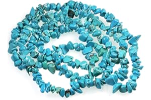 AD Beads 34 inches 5-10mm Natural Chips Nuggets Freeform Tumbled Irregular Gemstone for Necklace Bracelet Earring Chandelier Healing Crystal(Blue Turquoise)