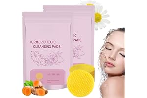 AGONAME Neusly Turmeric 𝑲𝒐𝒋𝒊𝒄 Pads, Turmeric 𝑲𝒐𝒋𝒊𝒄 Cleansing Pads, Turmeric Exfoliating Face Scrub Pads for Reduce Blemishes(80 Pads)