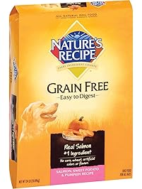 Nature's Recipe Grain Free Easy to Digest Dry Dog Food, Salmon, Sweet Potato & Pumpkin Recipe, 24-Pound