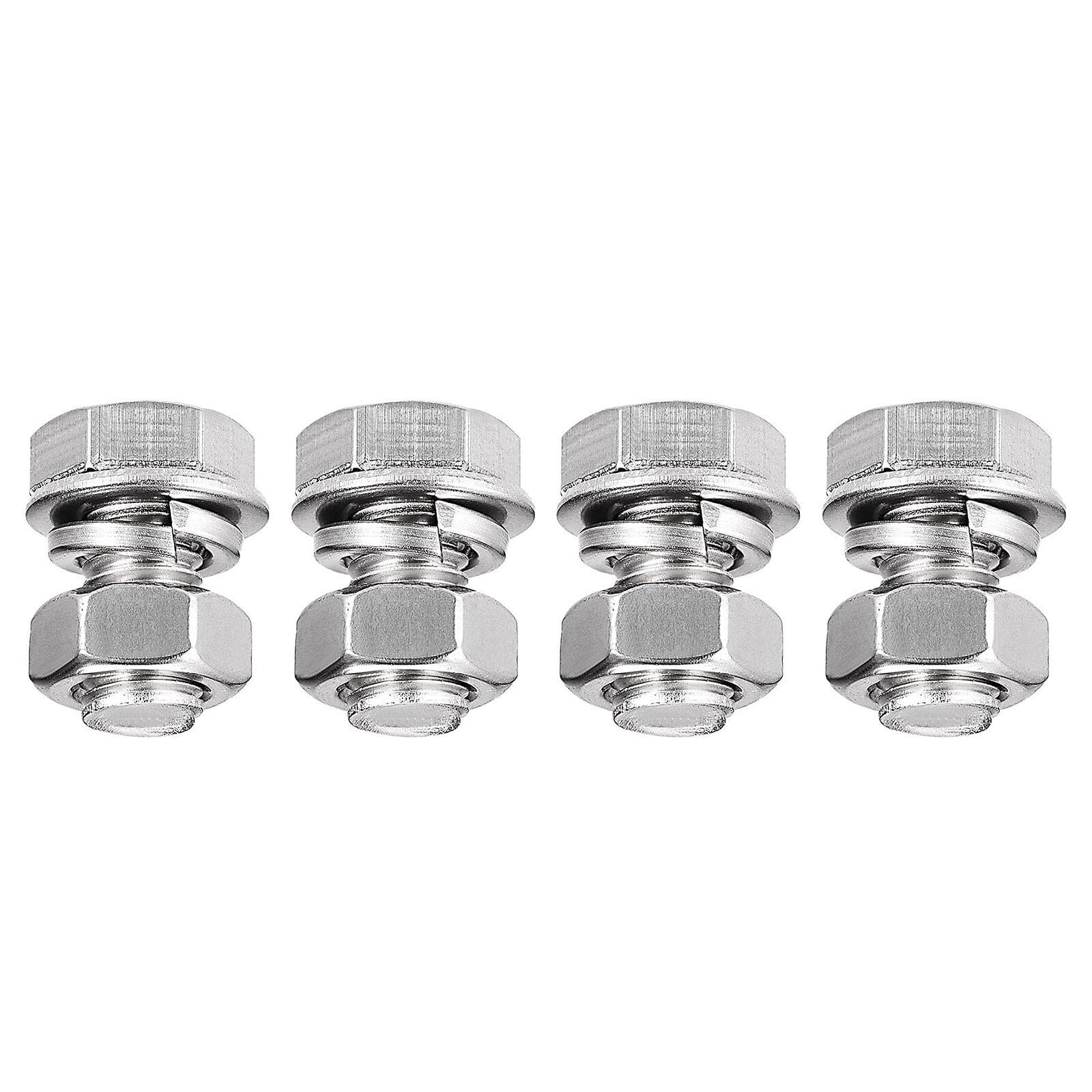 TA-VIGOR 4Pcs M8 x 16mm Hex Head Screws Bolts, Nuts, Flat & Lock Washers Kits, Fully Thread Hexagon Bolts, High Tensile Cap Screws for Metal Work, Automotive Machinery, Bike Motorcycles Repair
