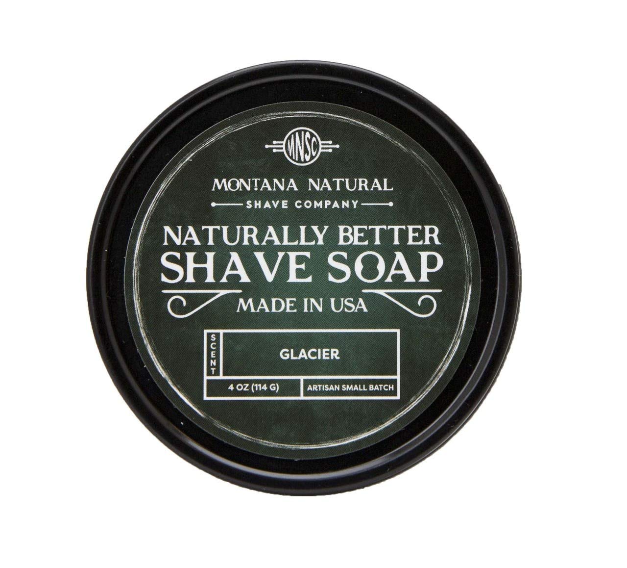 MNSC Glacier Artisan Small Batch Shave Soap for a Naturally Better Shave - Smooth Shave, Hypoallergenic, Prevent Nicks, Cuts, and Razor Burn, Handcrafted in USA, All-Natural, Plant-Derived