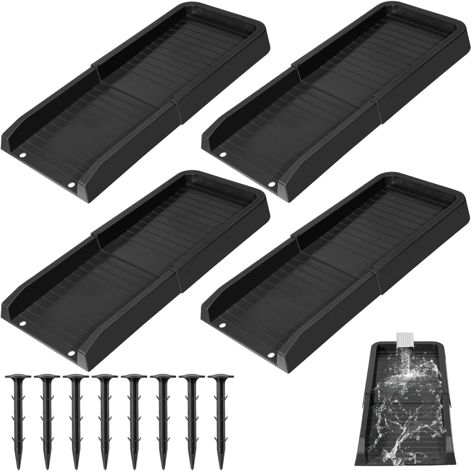 Long Splashblocks Aobiono Downspout Splash Block, Gutter Downspout Extensions Diverter ...