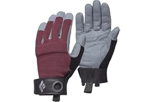 BLACK DIAMOND Women's Crag Gloves | Breathable Stretch Mesh | Synthetic Leather Palm | Durable Protection for Belaying & Via Ferrata