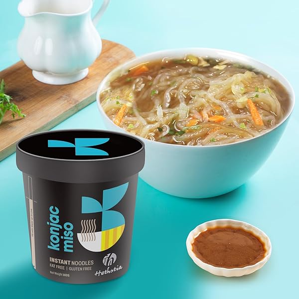 HETHSTIA KONJAC NOODLES INSTANT MISO SOUP CUP – 6 PACKS SHIRATAKI PASTA ANGEL HAIR WITH LOW CARB MISO BROTH, READY TO EAT RAMEN, LOW GI, KETO-FRIENDLY, HEALTHY ASIAN NOODLES, HOLIDAY GIFT
