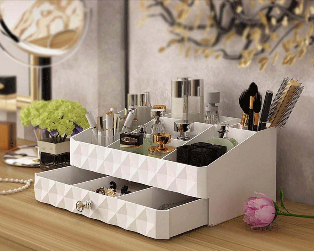 Tingya Fashion Double Layer Make up Storage Box Jewelry Accessories Beauty Organizer