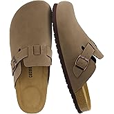 CUSHIONAIRE Haze Mens Clogs | Comfortable Slip-On Clogs for Men with Arch Support and Cork Suede Footbed | Perfect Potato Shoes for Indoor & Outdoor Use
