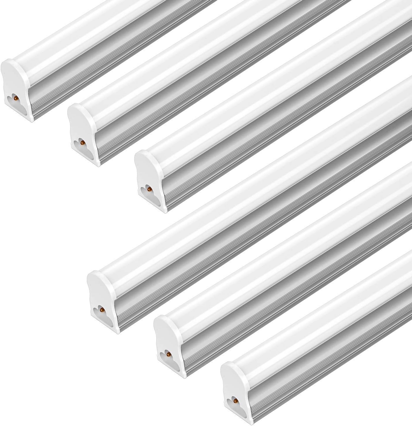 FrenchMay LED T5 mini utility linkable shop light 4ft, 22W, 85CRI, 2200Lumens, 5000K, 32w Fluorescent Equivalent, integrated ceiling light & under Cabinet shop light for garage, workshop, basement