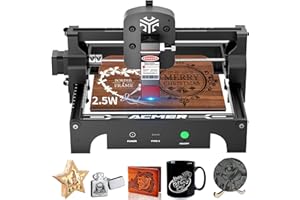 ACMER S1 Laser Engraver for Beginner Mini Laser Engraving Machine for Wood, Leather, Plastic, Laser Class4 (Black, S1 2500mW)