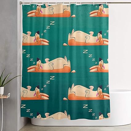 Amazon Com Waterproof Shower Curtain Sleepy Corgi Pattern