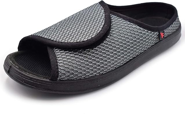 velcro open toe slippers for elderly