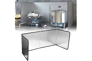 KOBSAINF 4 Sided Splatter Guard,Foldable Stainless Steel Oil Splatter Screens for Frying,Nonstick Oil Splatter Guard Stove He