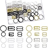 240 Pcs Bra Strap Slider Hooks Rings | Replacement Rings Slides for Swimsuit Tops, Adjustable Clips for Bra Repair, 3 Styles 2 Sizes, Bulk for Sewing Repair DIY