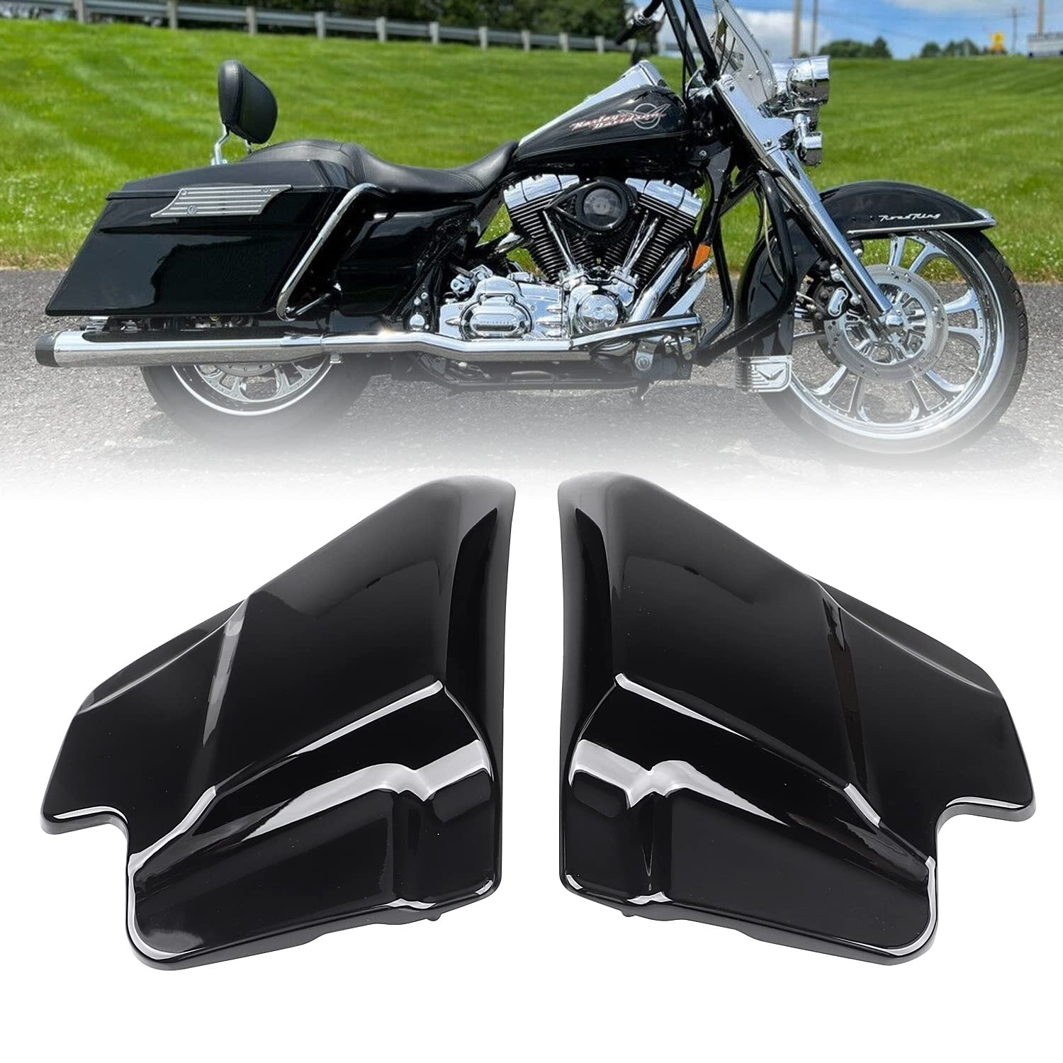 XMMT 1 Pair Gloss Black ABS Plastic Side Covers