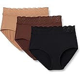 Amazon Essentials Womens Peached Microfiber with Lace Trim Full Brief Panty