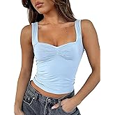 ForeFair Women Sleeveless Sexy Backless Going Out Crop Top Y2K Strappy Ruched Tank Top Summer Tight Slim Fit Cute Tops