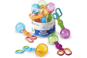 Learning Resources Handy Scoopers - Sensory Bin Sand Toys, Fine Motor, Montessori for Kids, Plastic Tweezers, Therapy Games for Toddler, Homeschool Preschool Supplies, Gifts for Boys and Girls