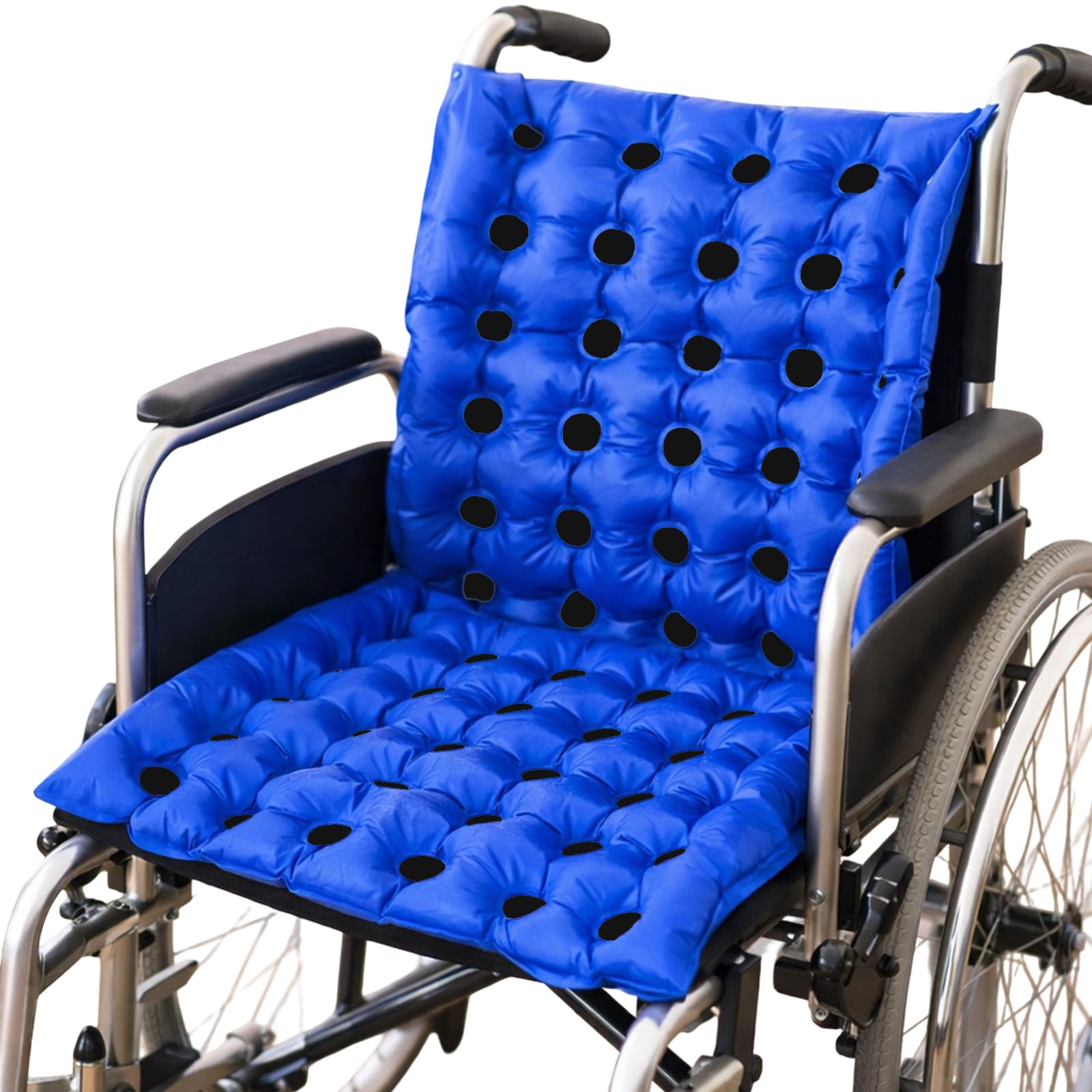 Bedridden Inflatable Seat Cushion Anti-Bedsore Wheelchair Air Seat Pad with Full Back for Disabled Elderly, Portable