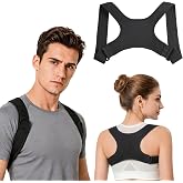 Lanjiesh Posture Corrector for Men and Women, Adjustable Back Support Brace, Comfortable Breathable Shoulder Brace for Spine, Neck and Lower Back Pain Relief