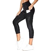THE GYM PEOPLE Thick High Waist Capris Yoga Pants with Pockets, Tummy Control Workout Running Yoga Leggings for Women