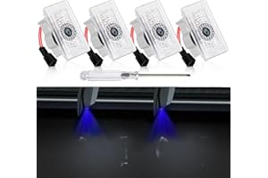 Uxcer Tesla Door Lights Logo Projector for Model 3/Y/S/X Accessories, Ultra-Bright Tesla Puddle Lights with Tool, Never Fade HD Welcome Step Lights, Plug & Play (4 Pack/Blue)