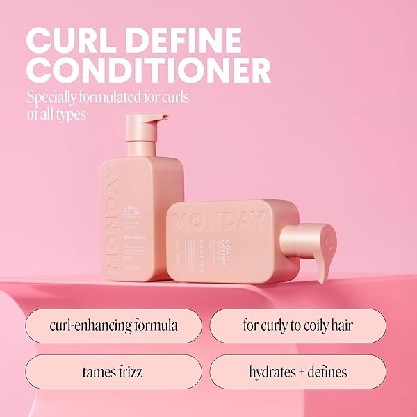 MONDAY HAIRCARE CURL DEFINE CONDITIONER WITH PEPTIDES, COCONUT OIL & SHEA BUTTER FOR CURLS OF ALL TYPES 354 ML