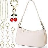 Abbylike 6 Pcs Shoulder Bag for Women with 3 Extender Chain Cherry Charm Small Leather Purse Handbag Tote Kit Valentine Gift