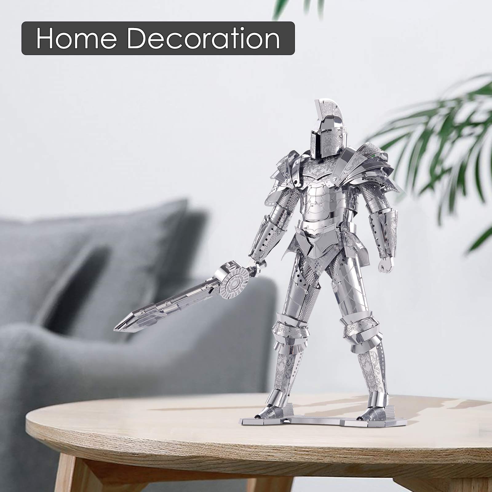 Piececool 3D Metal Puzzles for Adults DIY Mecha Model Kits Building Blocks, Black Knight 3D Figure Model kit Brain Teaser Puzzle Hobbies for Men, Great Birthday Gifts -125 Pcs