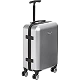 Amazon Basics Hardshell Spinner Suitcase with Built-In TSA Lock, 22.8-Inch, Silver