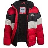 DKNY Boys Puffer Jacket - Heavyweight Sherpa Lined Hooded Bubble Puffer with Pockets - Warm Insulated Winter Jacket for Boys