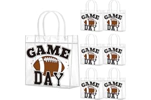 Wesnoy 20 Pcs Football Party Favor Football Goodie Gifts Bags with Handles Reusable Sport Themed Treat Bags for Candy Birthday Party Supplies 8 x 8 x 3.15''