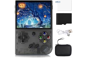 WESICH RG35XX Plus Retro Game Console,3.5 Inch IPS Screen Built-in 64GB TF Card,with 3300mAh Battery Linux System Retro Games Consoles,Support HD and TV Output Casual Game Console(Black)