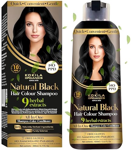 Amazon.com : Kokkilaa' Natural Hair Color Shampoo – Black, 400ml