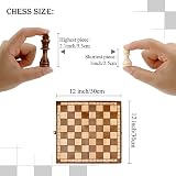Syrace Folding Hand Crafted Wooden Chess Set Unique Board w/ Storage Gift Kids view 4