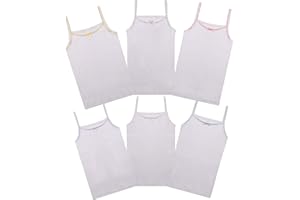 Buyless Fashion Girls Tank Tops - Sleeveless Cami Tanks Cotton Undershirts for Dance Gymnastics, Kids & Toddler Size (6 Pack)