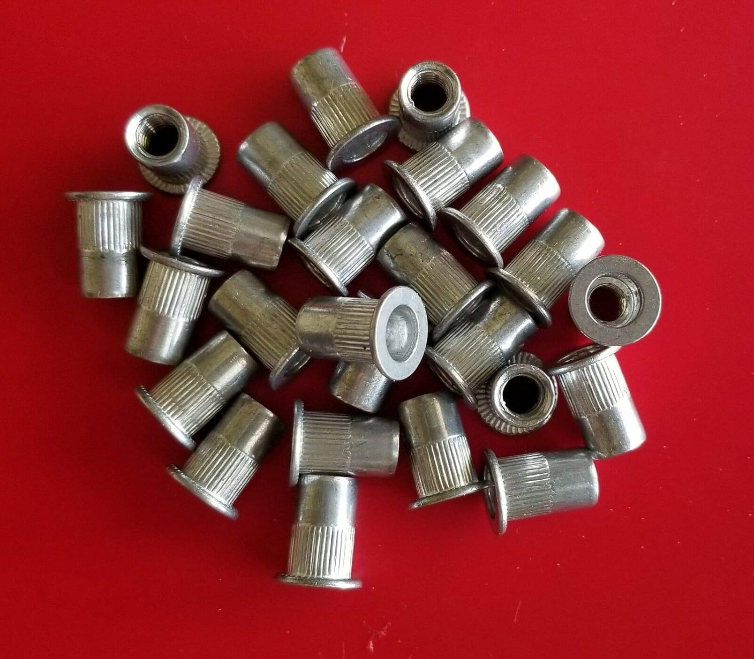 Nuts_ 100 Pcs 1/420 Aluminum Flange Nutserts Rivet Nut Rivnut Nutsert