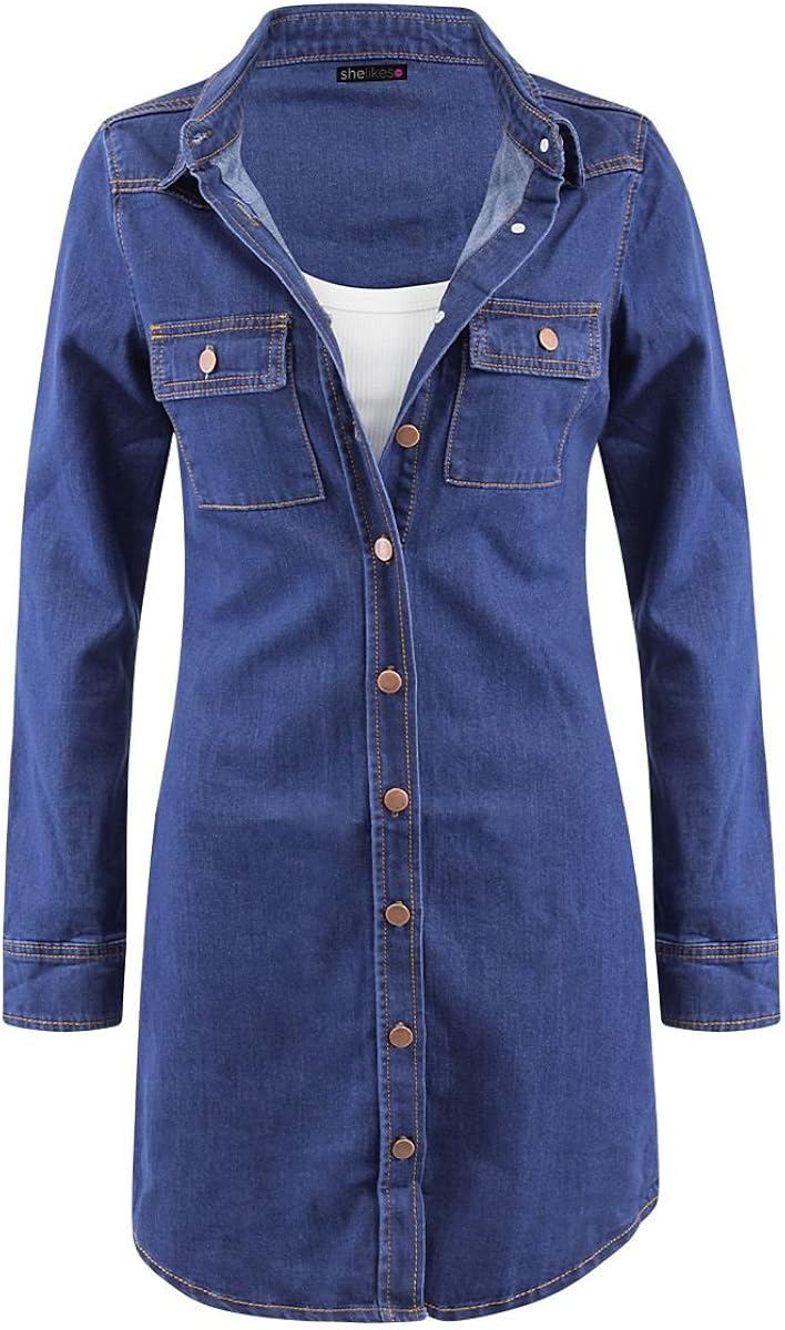 womens denim shirt dress uk