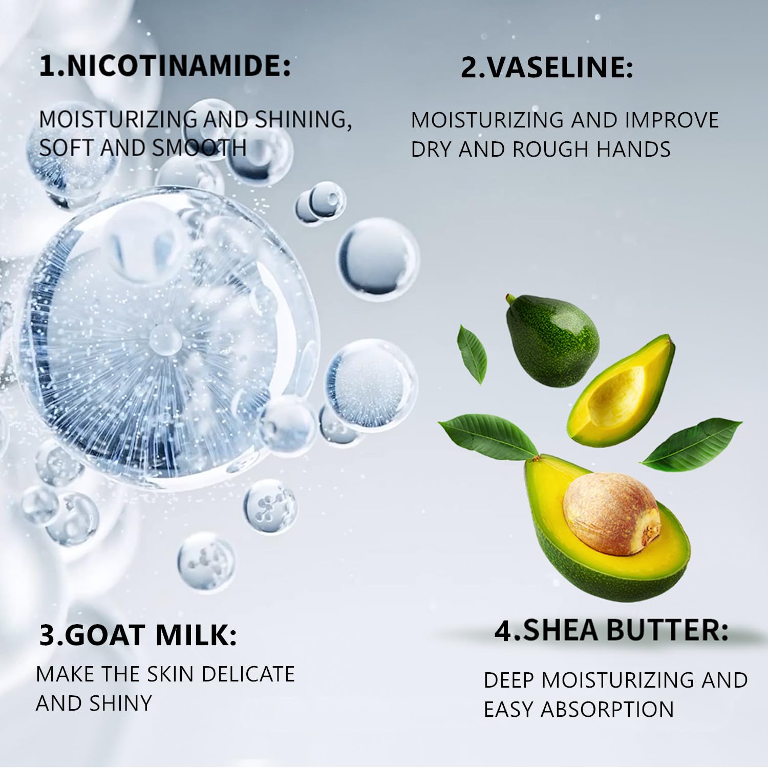 Hand Masks for Dry Hands Moisturizing Spa Hand Gloves Vaseline Shea Butter Milk Extract with Cream Lotion Rough Skin Repair Glove Hand Care 3 Packs