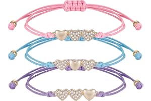 Sunflower Jewellery Friendship Necklace for 3 4 Stainless Steel Heart-Shaped Necklace/Bracelet Three Hearts Composed of Friendship Necklace/Bracelet, Gifts for Friends