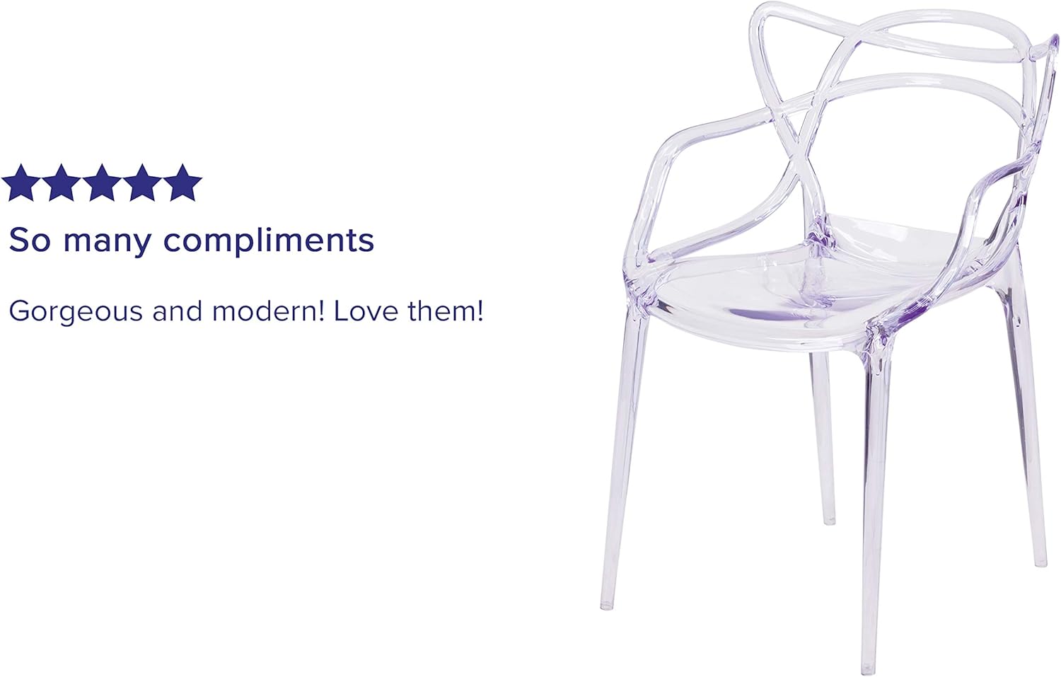 Flash Furniture 4 Pack Nesting Series Transparent Stacking Side Chair: Furniture & Decor