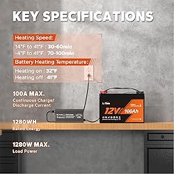 LiTime 12V 100Ah Self-Heating LiFePO4 Lithium