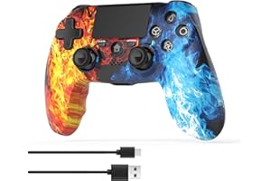 DYONDER Wireless Controller for PS4, Wireless Remote Gamepad with/Dual Vibration/6-Axis Motion Sensor/Audio Function, Game Controller Widely Compatible with PS4/PC(Red)