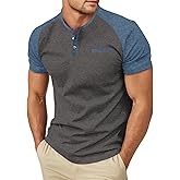 Sailwind Men's Cotton Henley Short Sleeve Casual T-Shirts with Pocket