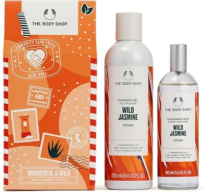 The Body Shop Wild Jasmine Duo Gift Set Creamy Floral Fragrance Vegan 2 Items