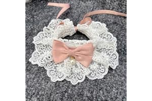 Liahelianx Breathable Adjustable Cat Dog Bandana Collar with Cute Bow- Soft Lace Bib Scarf for Small Medium Pets,Durable Wash