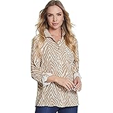 MULTIPLES Women's Roll Tab Long Sleeves Three-Pockets Button Front High-Low Shirt