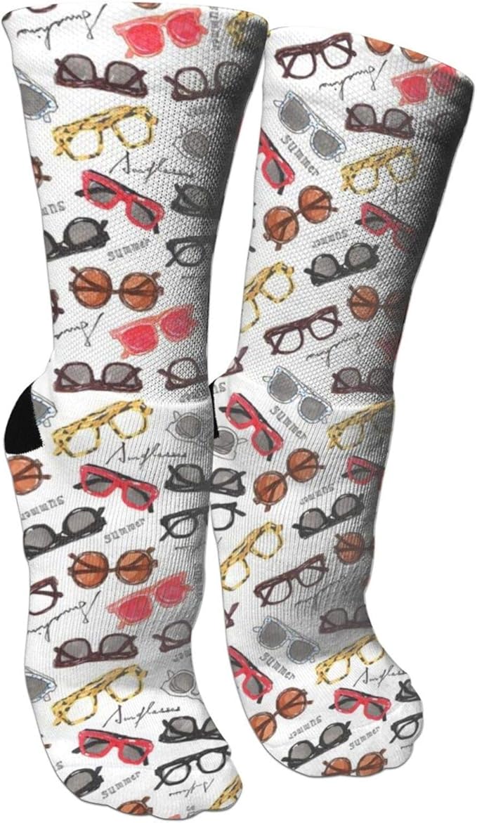 antcreptson Retro Eyeglasses Casual Novelty Socks Colorful