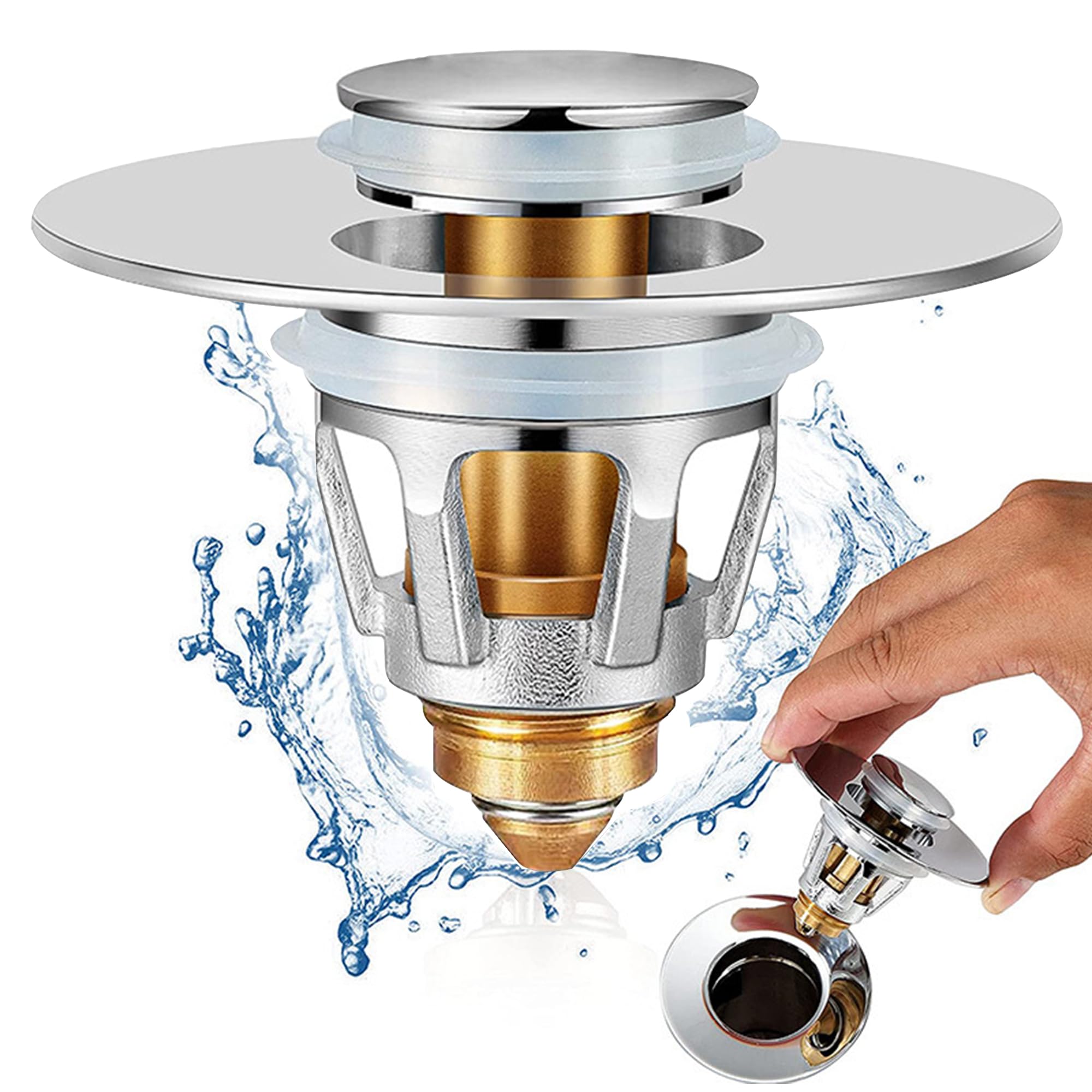 YOXITIXOY Sink Plug，Universal Bathroom Pop Up Wash Basin Plug Replacement Stainless Steel Strainer，pop up Sink Plugs ，Drain Stoppers，for Bath，Basin (28mm-33mm)