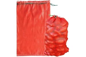 rowjow 10 Pack Mesh Produce Bags, 31"×19" Breathable Vegetable Storage Bags, Reusable Washable Net With Drawstring for Onions